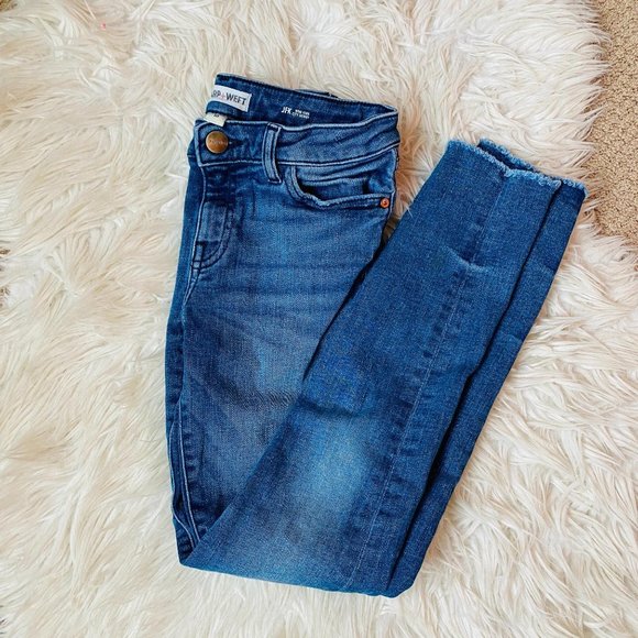 Warp + Weft JFK NYC Skinny Jeans Raw Hem  Size 10 - Picture 1 of 10